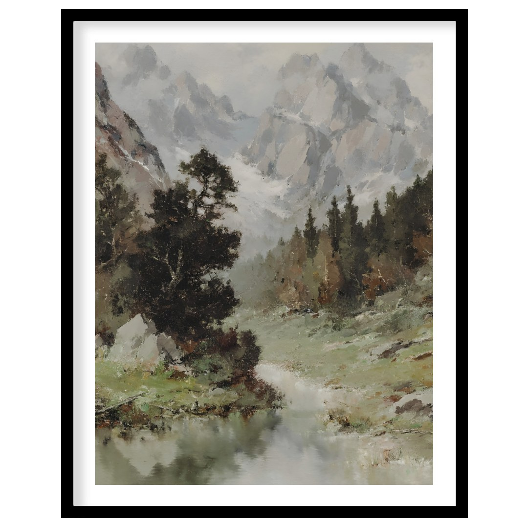 Immerse yourself in the tranquility of this stunning landscape painting. With its grand depiction for home