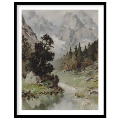 Immerse yourself in the tranquility of this stunning landscape painting. With its grand depiction for home