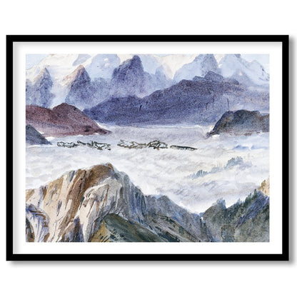 Journey into nature's splendor with 'Majestic Mountain Veil,' a breathtaking depiction of serene for gallery
