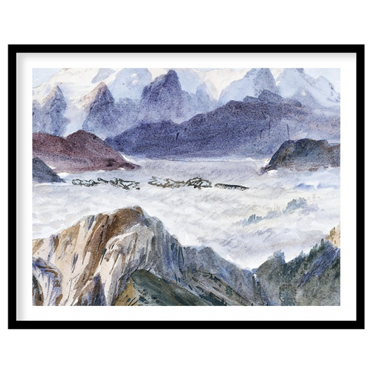 Journey into nature's splendor with 'Majestic Mountain Veil,' a breathtaking depiction of serene for gallery