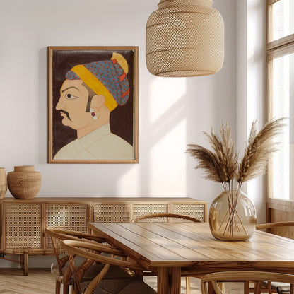 This exquisite artwork captures the regal elegance of a Mughal emperor, showcasing meticulous for Extra Kitchen
