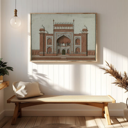 Experience the grandeur of Mughal architecture with this stunning depiction of a traditional for Hallway