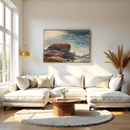Capture the awe-inspiring force of nature with this breathtaking seascape. Waves crash against for Living Room