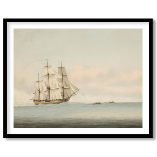 Capture the essence of timeless exploration with this beautiful depiction of a grand ship sailing for bedroom