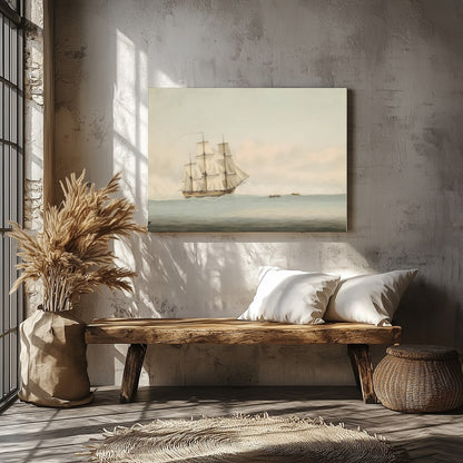 Capture the essence of timeless exploration with this beautiful depiction of a grand ship sailing for Veranda