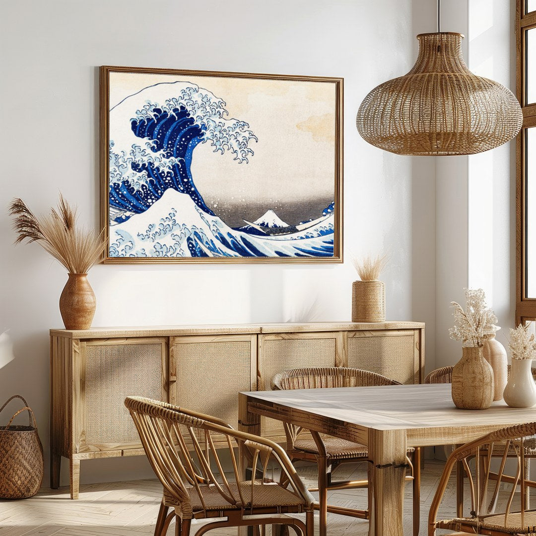 Dive into the power of nature with this breathtaking seascape artwork. The vibrant blues and for Dining