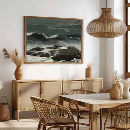 Immerse yourself in the power and beauty of the sea with this captivating artwork. The dynamic for Dining