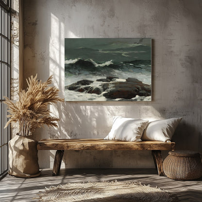 Immerse yourself in the power and beauty of the sea with this captivating artwork. The dynamic for Veranda