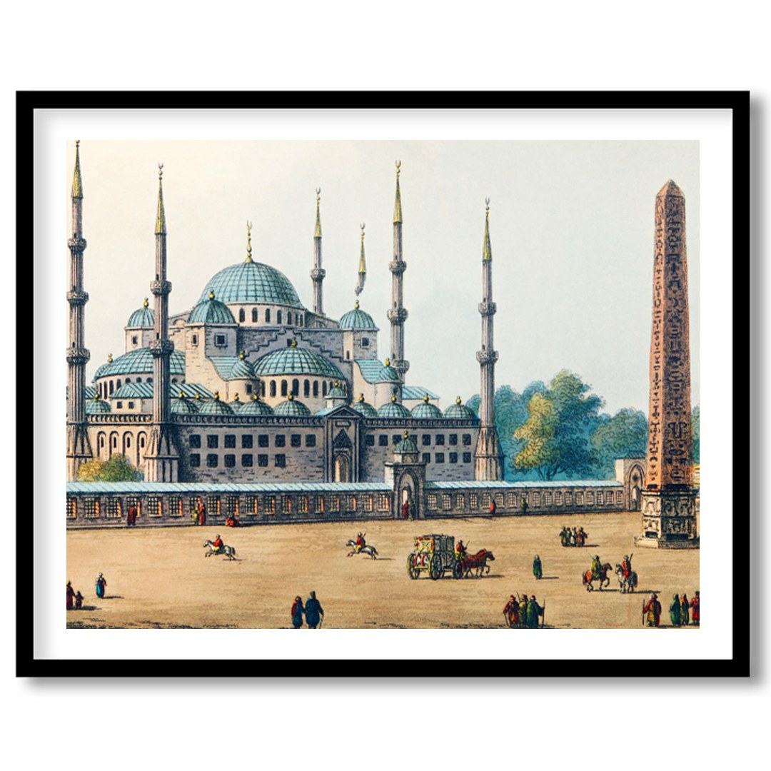 Immerse yourself in the grandeur of Ottoman architecture with this stunning depiction of a historic for kitchen