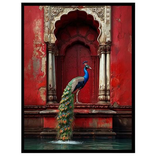 Capture the regal essence of classical Indian art with this mesmerizing Pichwai print, depicting a for decor