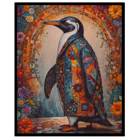 Step into a realm of whimsy and elegance with this captivating art piece, showcasing a proud for home