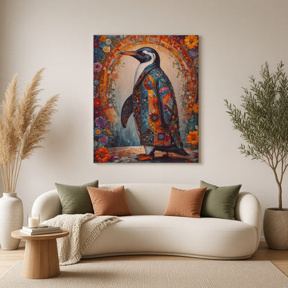 Step into a realm of whimsy and elegance with this captivating art piece, showcasing a proud for Living Room