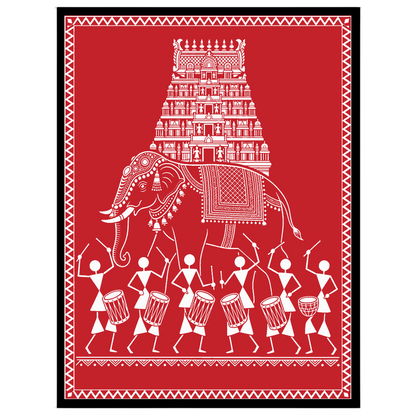 Embrace the rhythmic celebration of life with this captivating Warli Art print, showcasing a for loft