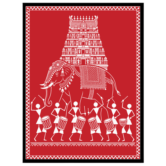 Embrace the rhythmic celebration of life with this captivating Warli Art print, showcasing a for loft