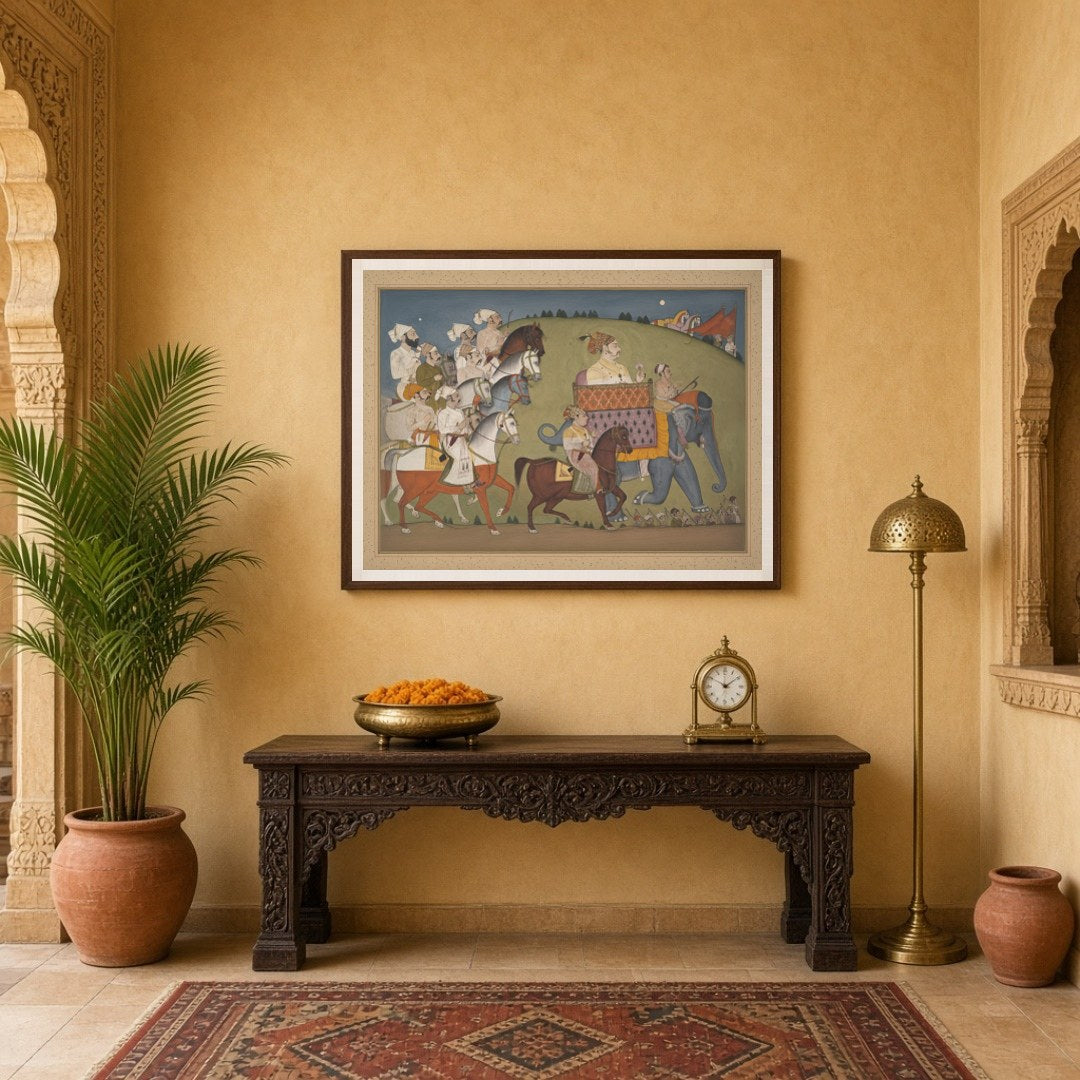 Experience the grandeur of Mughal imperial power with this intricate artwork, showcasing the for Entrance