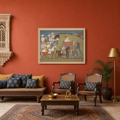 Experience the grandeur of Mughal imperial power with this intricate artwork, showcasing the for Sitting Area