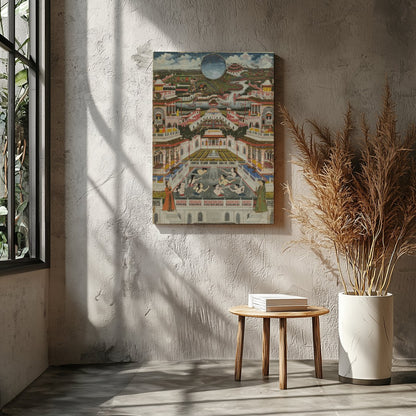 Immerse yourself in the grandeur of a regal world with this stunning artwork. Featuring intricate for Entrance