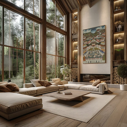 Immerse yourself in the grandeur of a regal world with this stunning artwork. Featuring intricate for Living Room