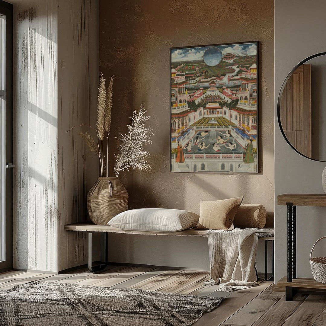 Immerse yourself in the grandeur of a regal world with this stunning artwork. Featuring intricate for space