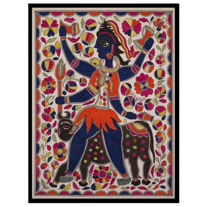 This captivating artwork showcases the divine presence of Lord Shiva depicted in traditional for gallery