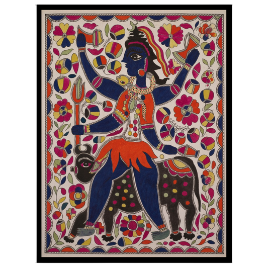 This captivating artwork showcases the divine presence of Lord Shiva depicted in traditional for gallery