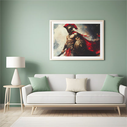 Immerse yourself in the valor of Ancient Greece with this striking artwork featuring a majestic for Hall