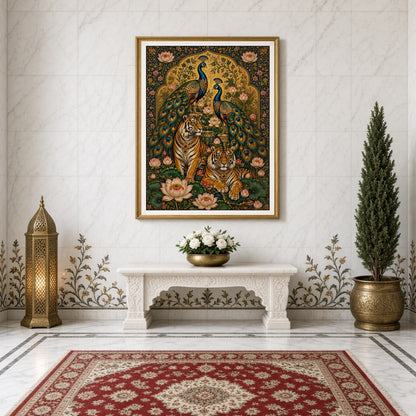 Immerse yourself in the opulence of Indian Miniature Art with this captivating portrayal of for Entrance