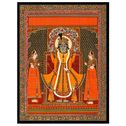 Immerse yourself in the divine aura with this exquisite Pattachitra artwork featuring Lord Vishnu for decor