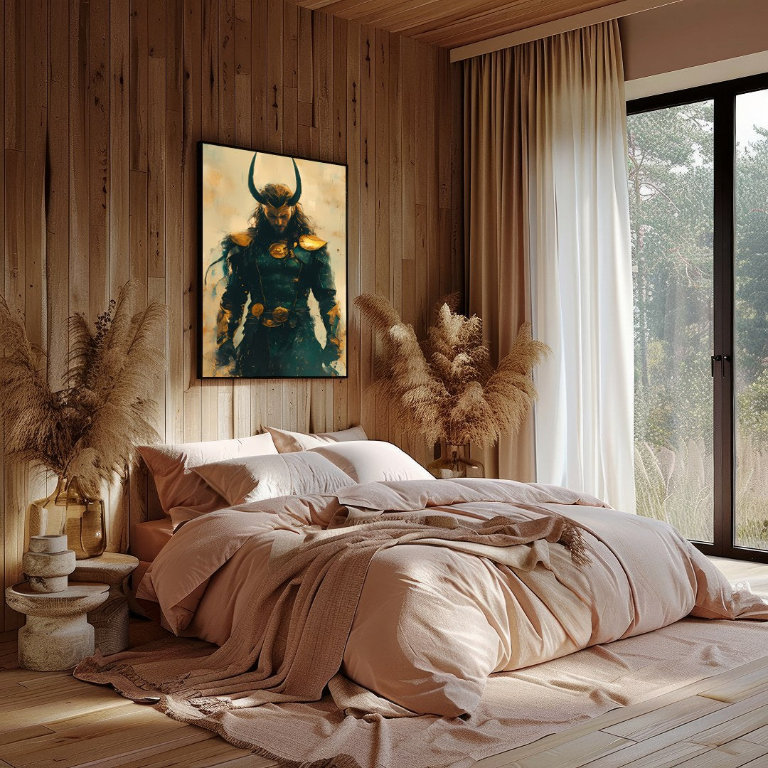 Unveil the enigma of this majestic warrior, cloaked in an ethereal blend of earthy tones and gold. for Bedroom