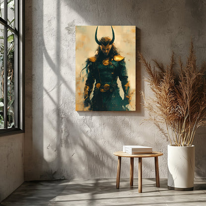 Unveil the enigma of this majestic warrior, cloaked in an ethereal blend of earthy tones and gold. for Entrance