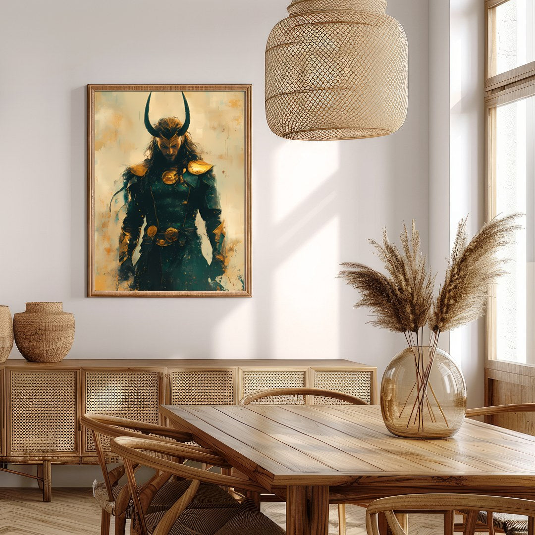 Unveil the enigma of this majestic warrior, cloaked in an ethereal blend of earthy tones and gold. for Extra Kitchen