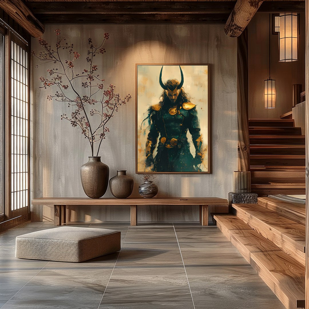 Unveil the enigma of this majestic warrior, cloaked in an ethereal blend of earthy tones and gold. for Hall