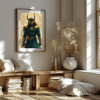 Unveil the enigma of this majestic warrior, cloaked in an ethereal blend of earthy tones and gold. for kitchen