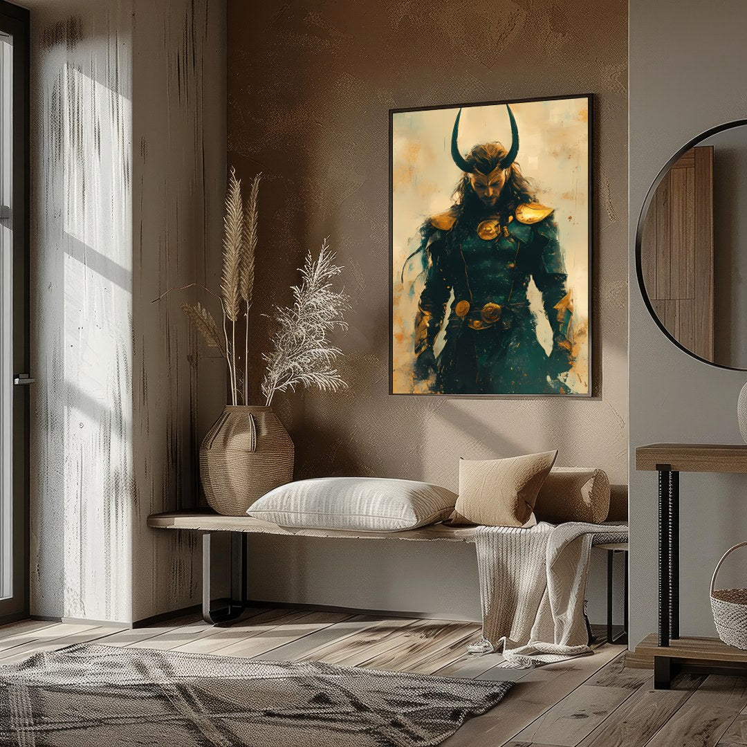 Unveil the enigma of this majestic warrior, cloaked in an ethereal blend of earthy tones and gold. for studio