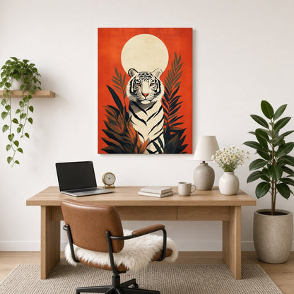 Immerse yourself in the striking elegance of this contemporary wildlife art print, featuring a for Home Office