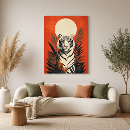 Immerse yourself in the striking elegance of this contemporary wildlife art print, featuring a for Living Room