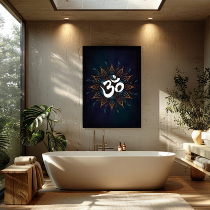 Immerse yourself in tranquility with this mesmerizing mandala design featuring an elegantly styled for Bathroom