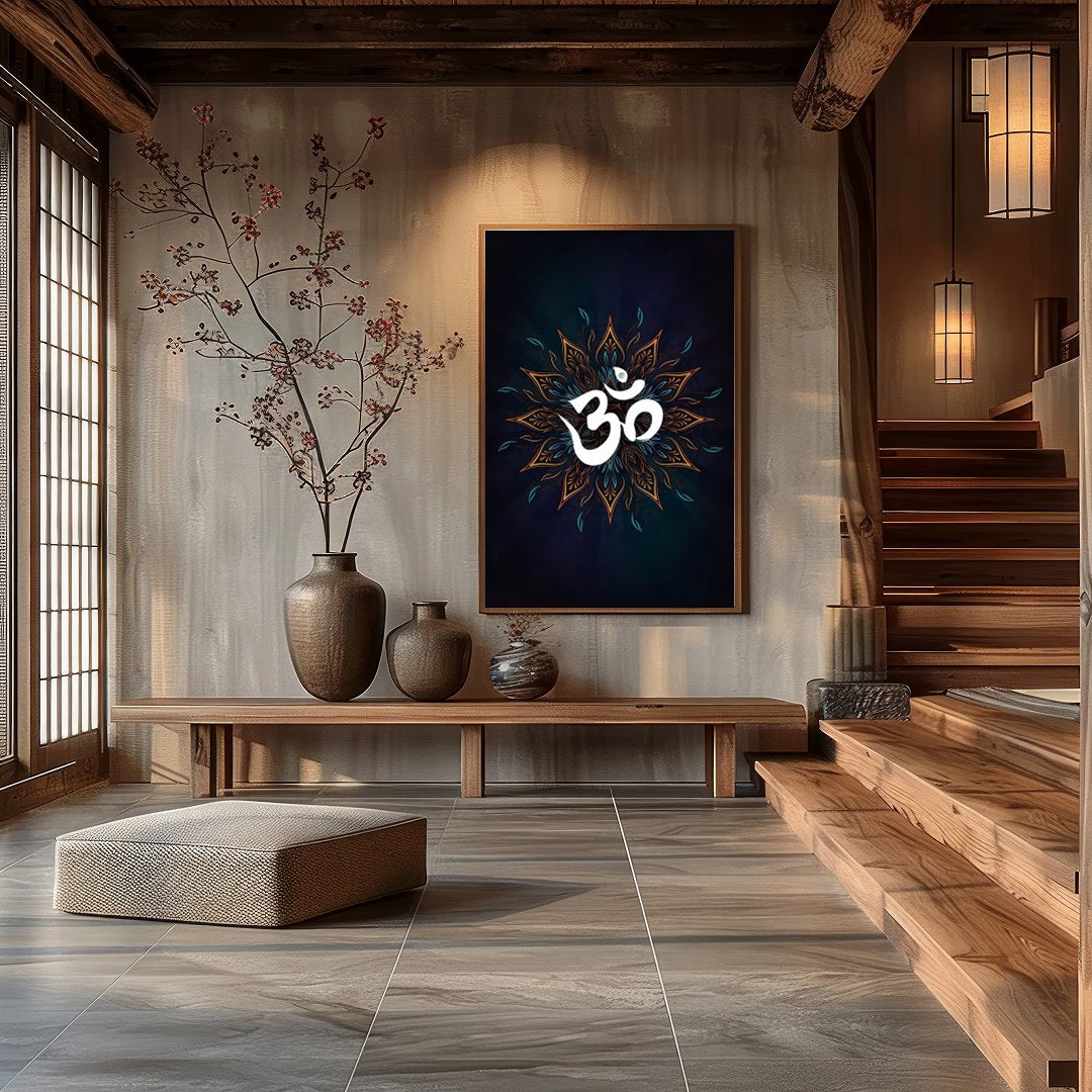 Immerse yourself in tranquility with this mesmerizing mandala design featuring an elegantly styled for Hall