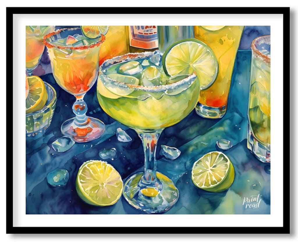 Margarita Magic Painting available online at Paint Road for only Margarita Magic showing beverage brushstrokes and chilled