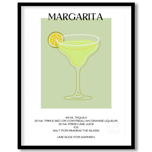 This iconic minimalist poster beautifully depicts a classic Margarita. The drink is presented in a … for house