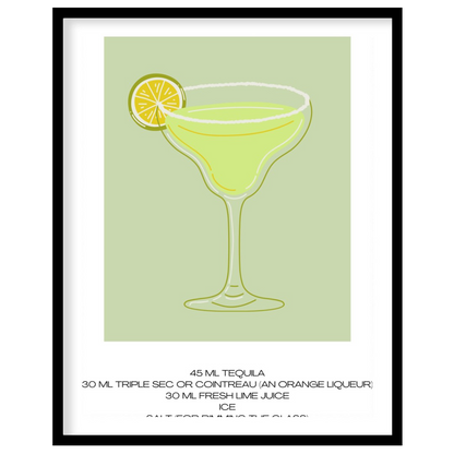 This iconic minimalist poster beautifully depicts a classic Margarita. The drink is presented in a … for house