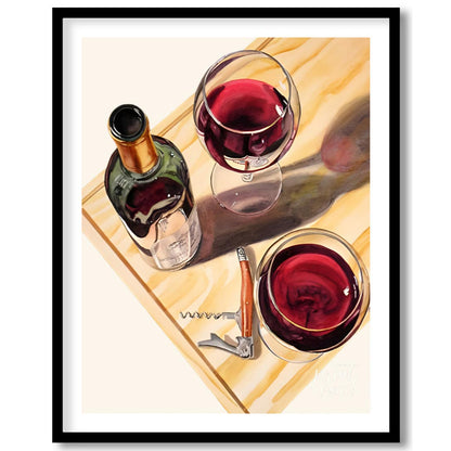 A stylish and graphic poster featuring a classic margarita cocktail. The artwork utilizes bold line… for place