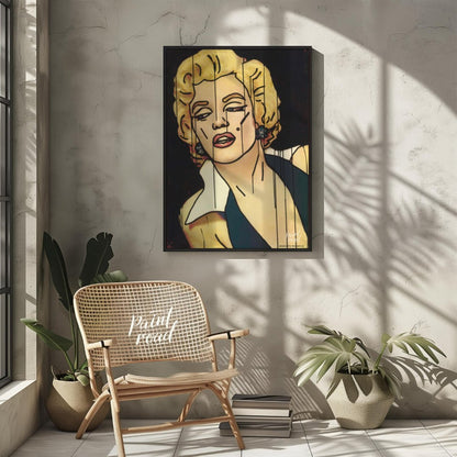 "Marilyn Fragment" presents a stylized portrait of Marilyn Monroe, rendered with bold lines and a f… for other