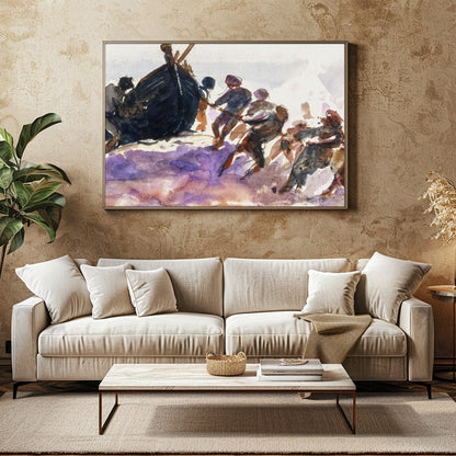 Immerse yourself in the lively dynamics of seafaring life with this evocative artwork capturing for Family Room