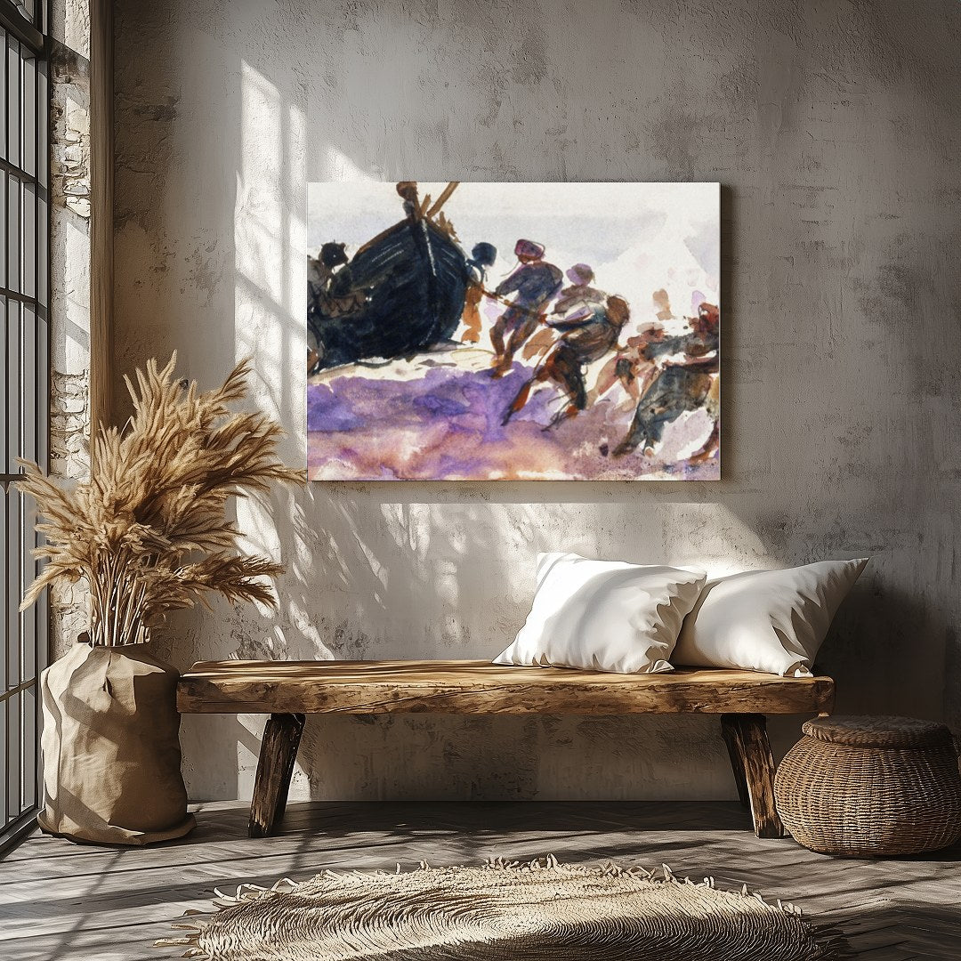Immerse yourself in the lively dynamics of seafaring life with this evocative artwork capturing for Veranda
