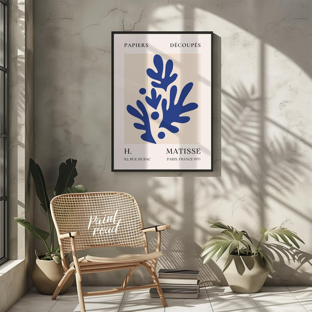 Matisse Blue Leaves Painting available online at Paintroad showing abstract art art history and art lover