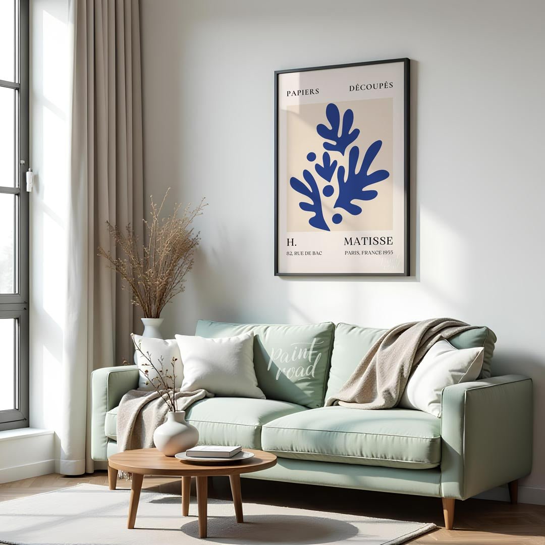 Matisse Blue Leaves Painting available online at Paintroad showing abstract art art history and art lover