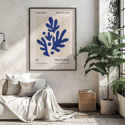 Matisse Blue Leaves Painting available online at Paintroad showing abstract art art history and art lover