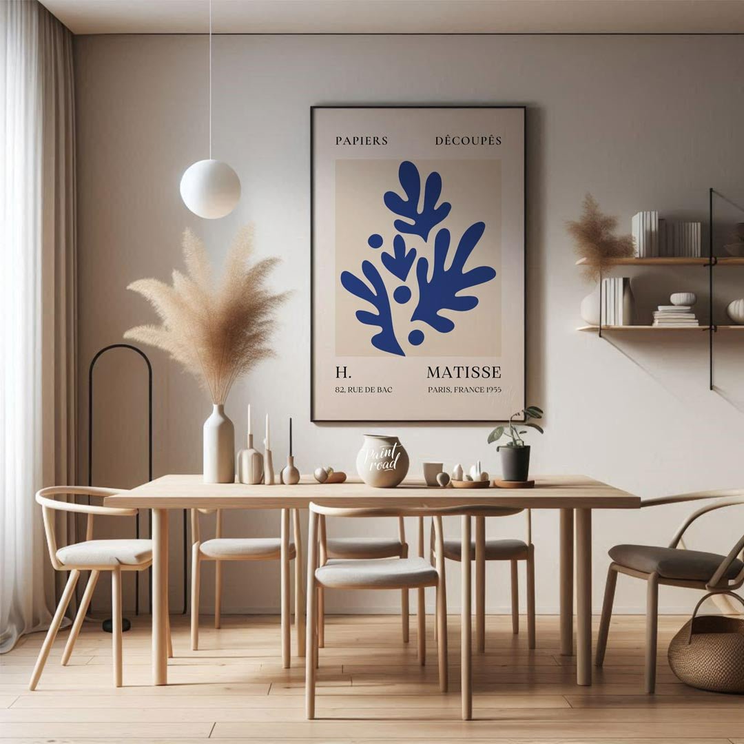 Matisse Blue Leaves Painting available online at Paintroad showing abstract art art history and art lover