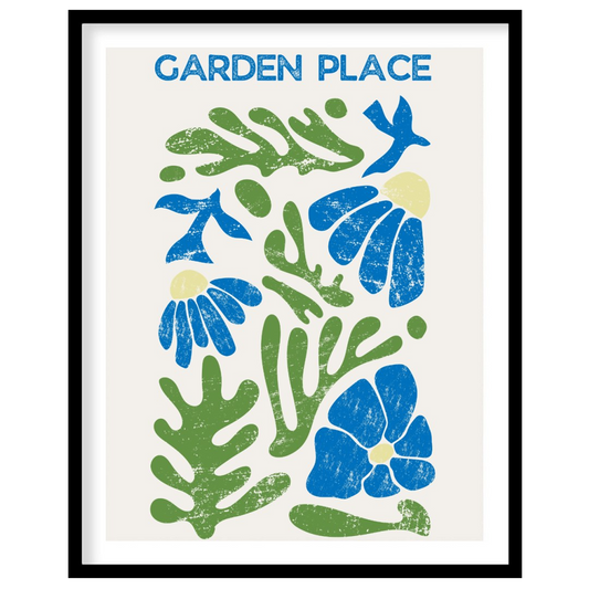 “Garden Place” by Botros Zaki is a charming and abstract interpretation of natural forms, strongly … for room